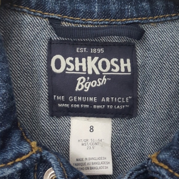 OshKosh B'Gosh Denim Classic Kid Blue Jean Snap Button Down Front Classic Jacket - Picture 2 of 4